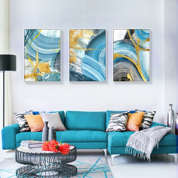 Постеры в синих тонах на стену