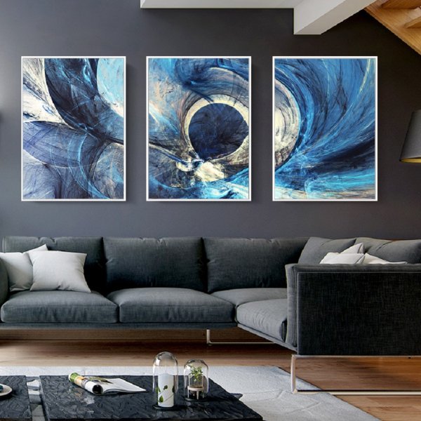 Постеры в синих тонах на стену