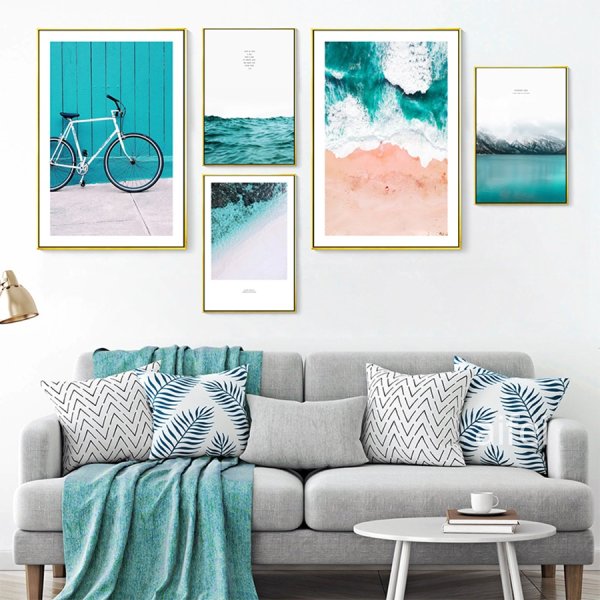 Бирюзовые постеры для интерьера