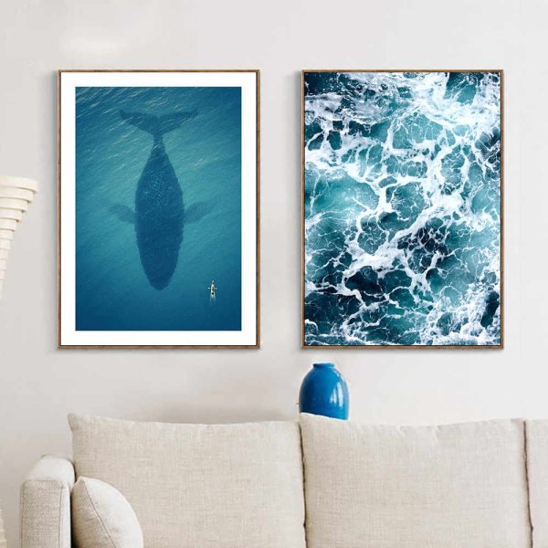 Синяя картина в интерьере