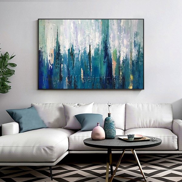 Интерьерные картины в голубых тонах