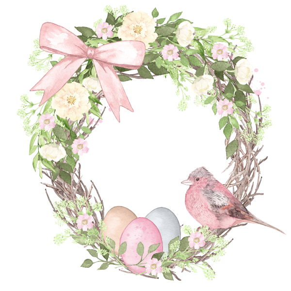 Пасхальный венок акварель
