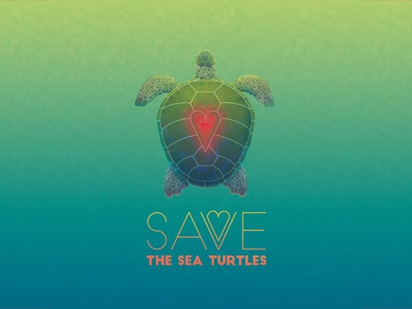 Черепаха акварелью