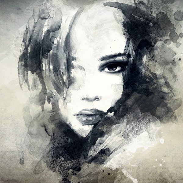 Картина портрет черно белый