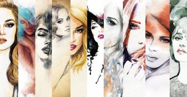 Коллаж из женских лиц