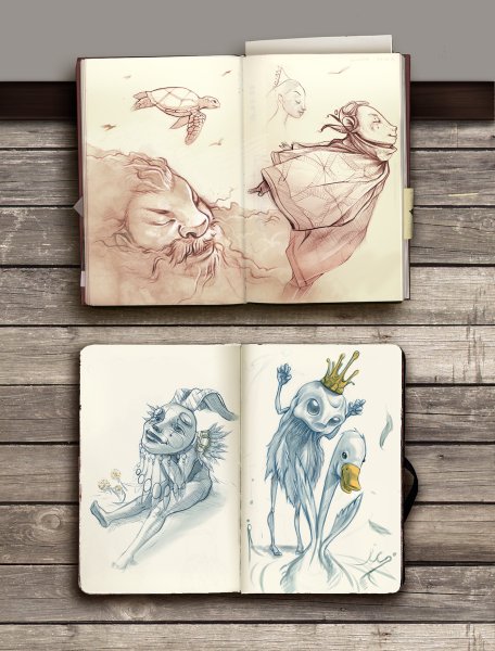 Скетч Постер с книгами