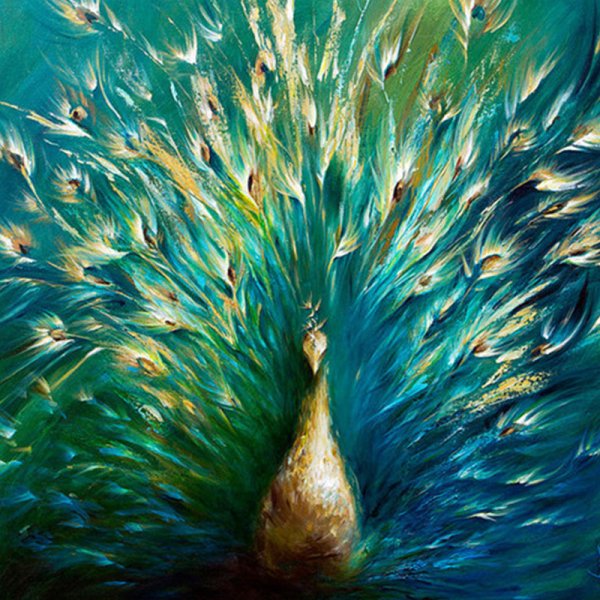 Картина Павлин с поталью