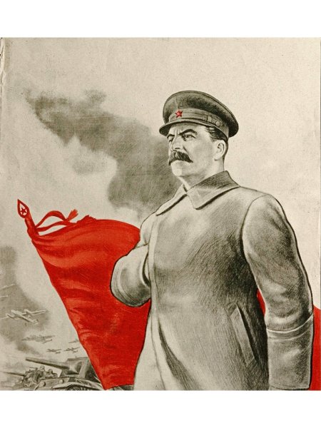 Сталин ведет нас к победе плакат