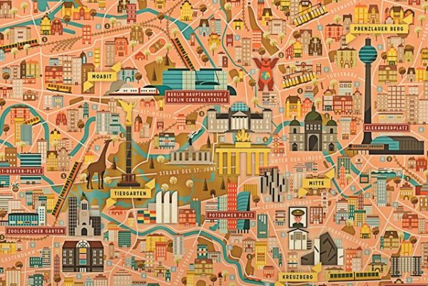 Карта Берлина с достопримечательностями для детей