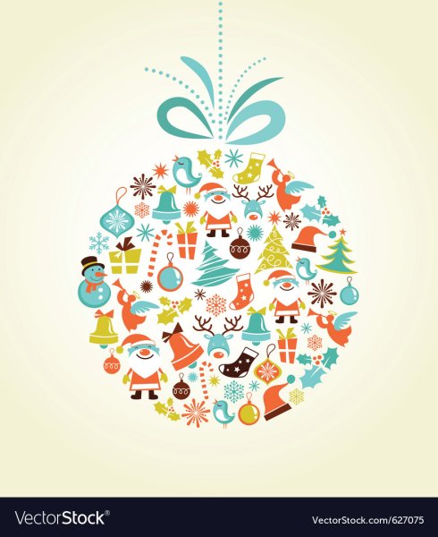 Креативный новый год вектор