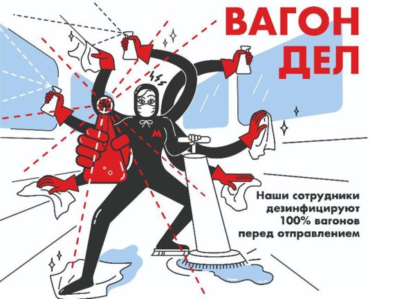 Плакаты в метро коронавирус