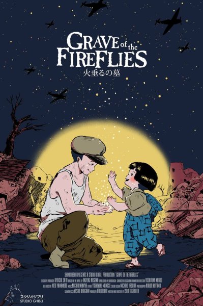 Могила светлячков аниме Постер