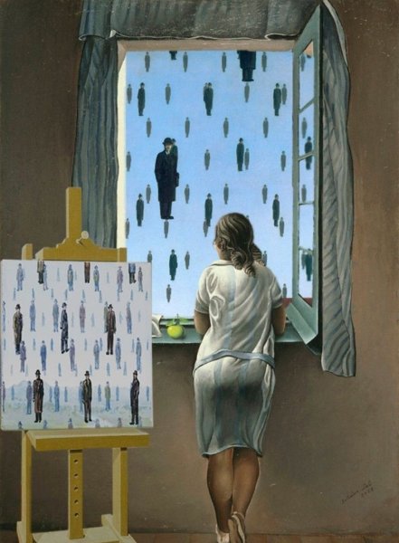 Сын человеческий картина Рене Магритта