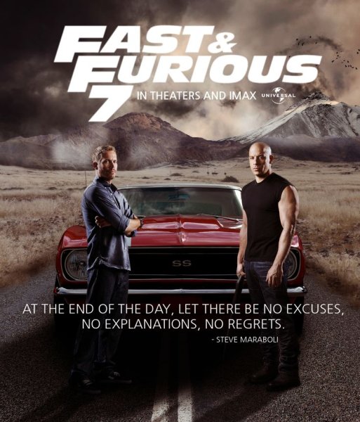 Пол Уокер Форсаж Постер