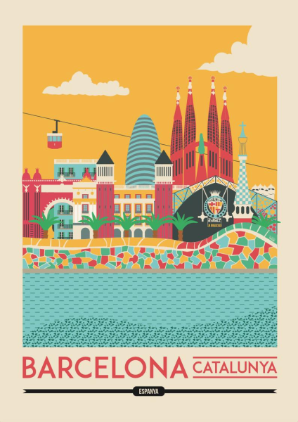 Постер Барселона город