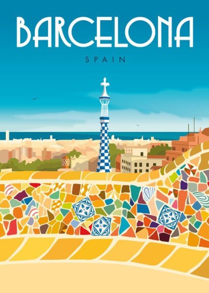 Постер Барселона город
