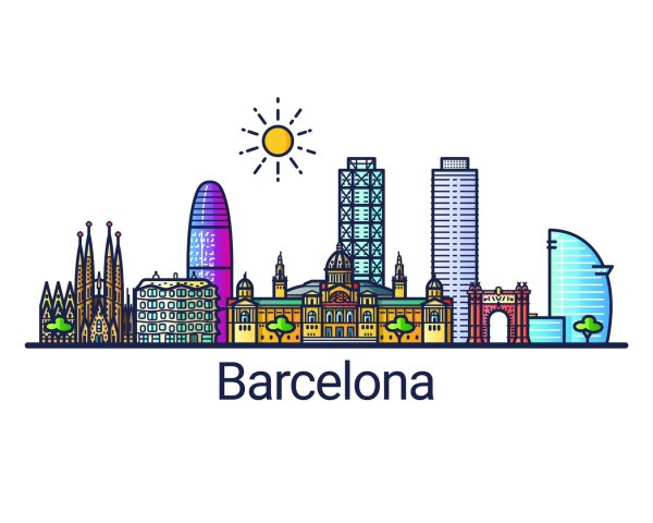 Векторное изображение города Барселона