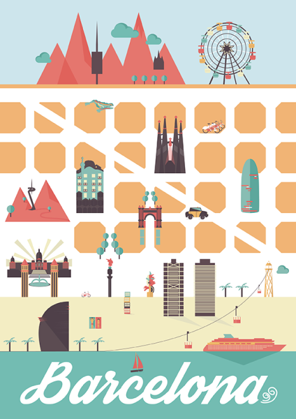Барселона город рисунок