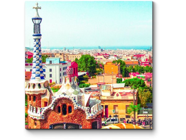 Постер черно белый Барселона