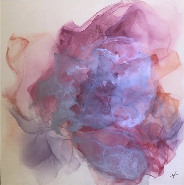 Картина абстракция в бежевых тонах