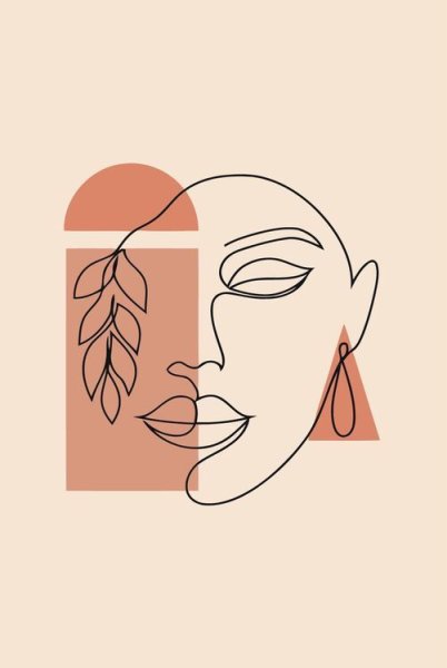 Лицо линиями