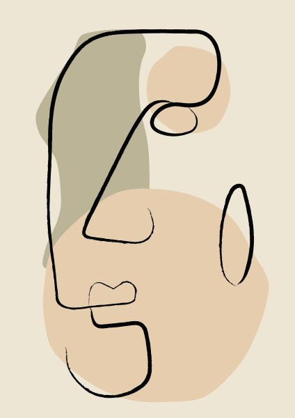 Лицо одной линией Минимализм