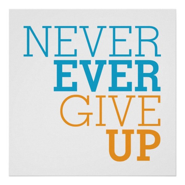 Never give up вектор