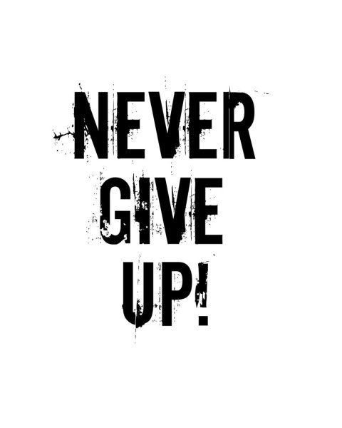 Никогда не сдавайся на черном фоне