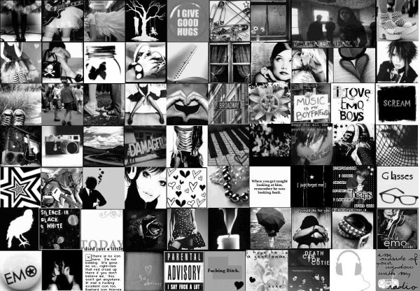 Черно белый коллаж