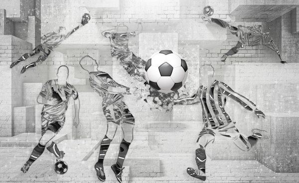 Фреска футбол на стену