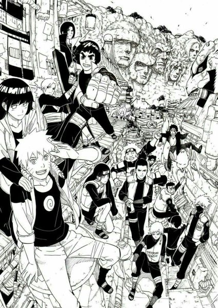 Наруто чб Манга