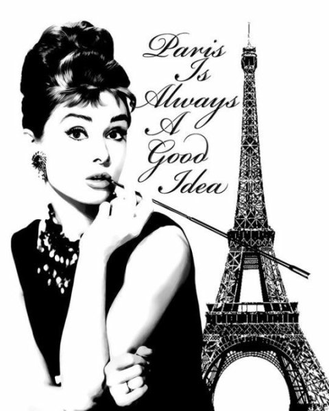 Картина Париж Эйфелева башня и цветы