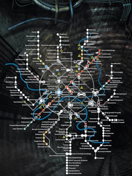 Карта Московского метро Вселенная метро 2033