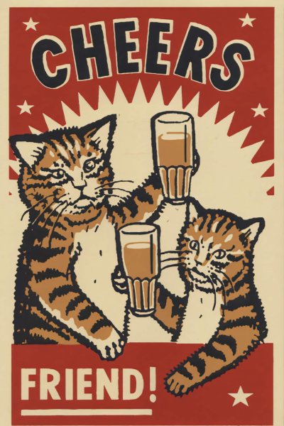 Старинные рекламные плакаты с котом