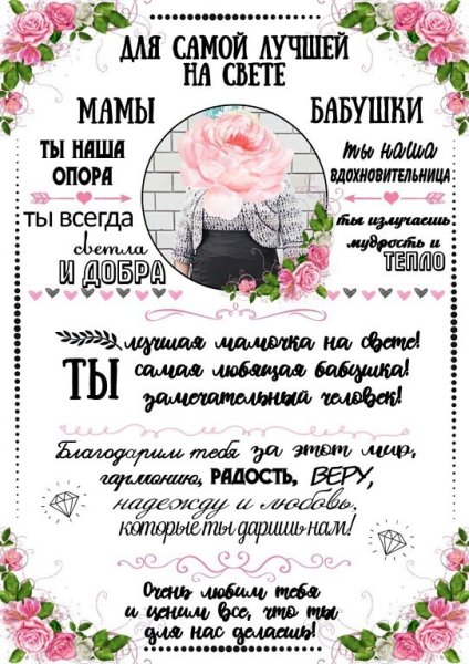 Постер маме на юбилей