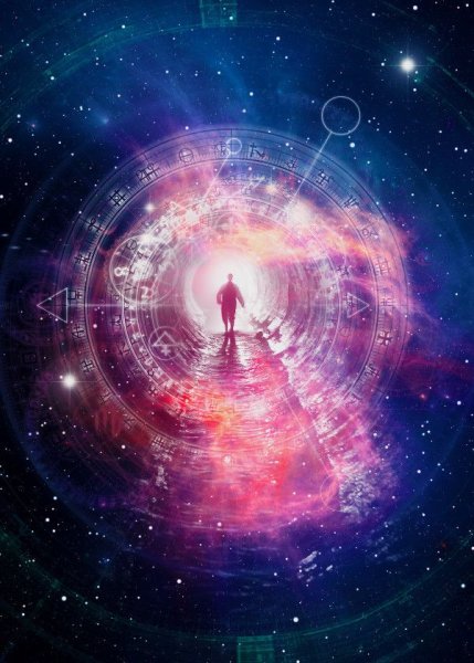 Космос арт девушка купается