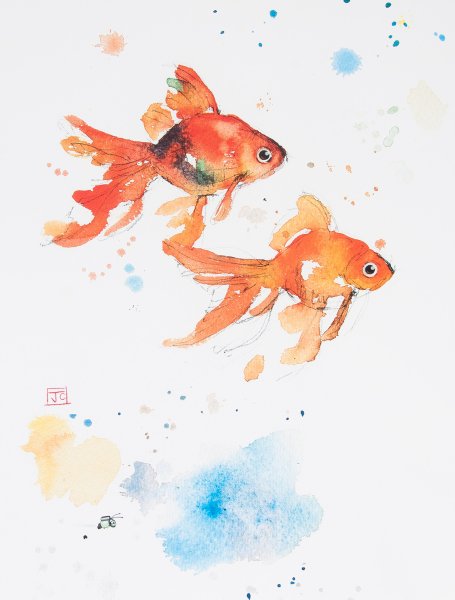 Плакат с рыбками