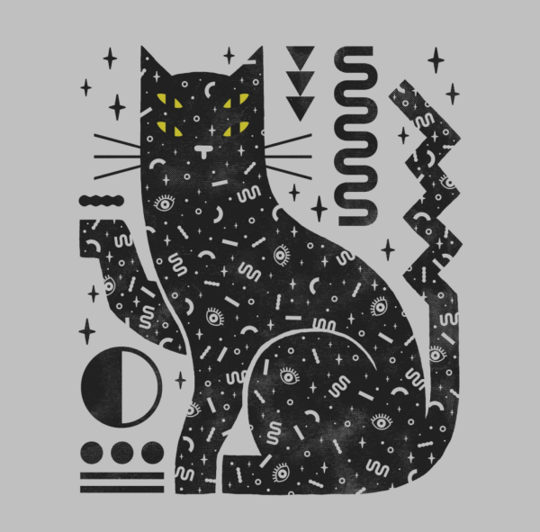 Шрифтовой плакат с котом