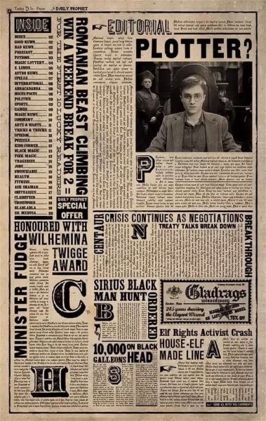 Гарри Поттер газета ежедневный пророк