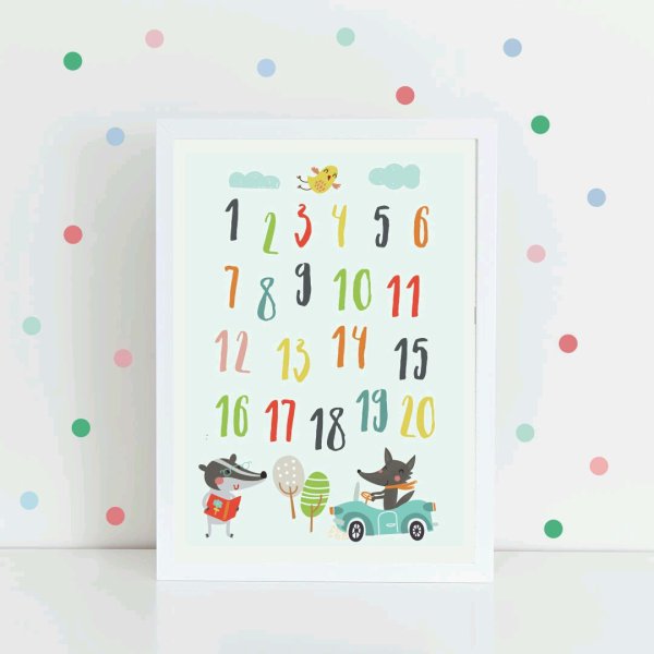Постер цифры в детскую