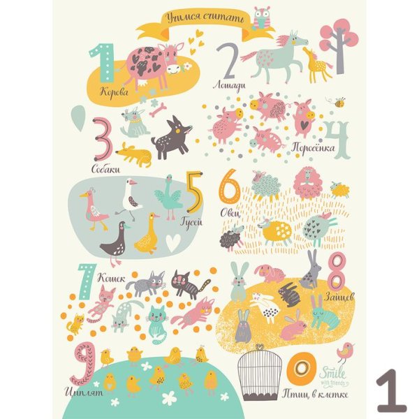 Детский плакат цифры