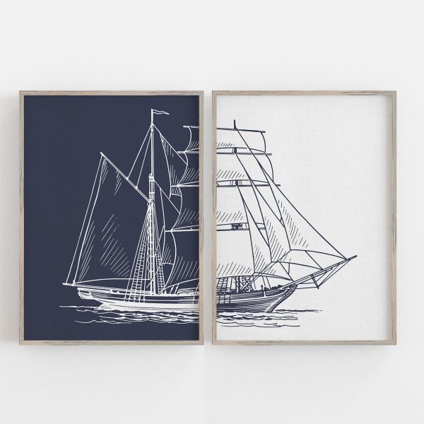 Холст Постер парусник