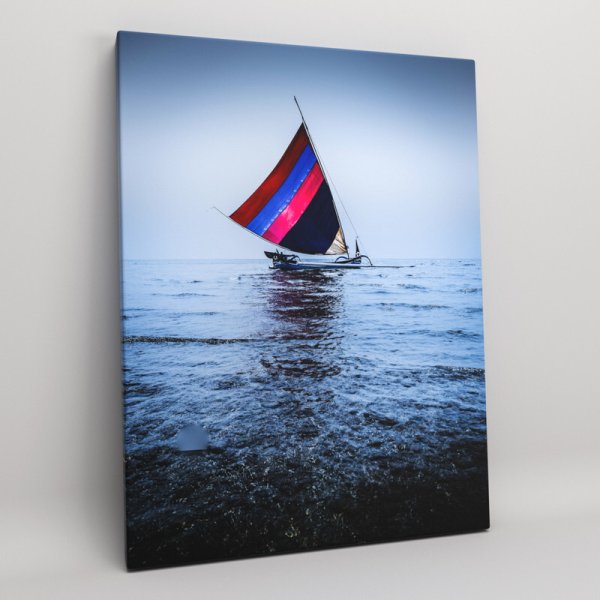 Постер яхта черно белый