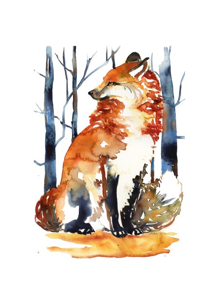 Плакат с лисой