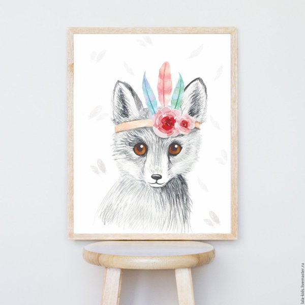 Постер лиса в детскую