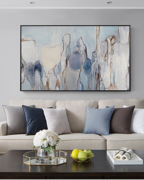 Постеры в синих тонах в интерьере