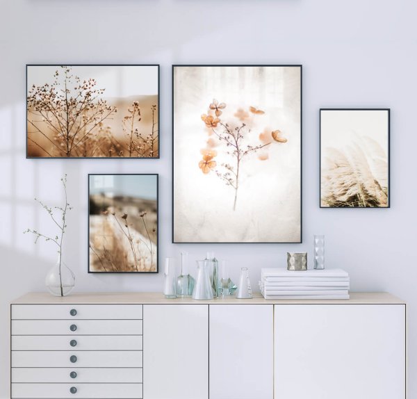 Сухоцветы в интерьере офис