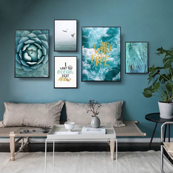 Постеры для интерьера в голубых тонах