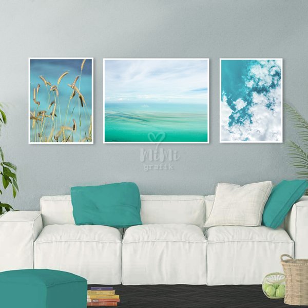 Интерьерные картины в бирюзовых тонах