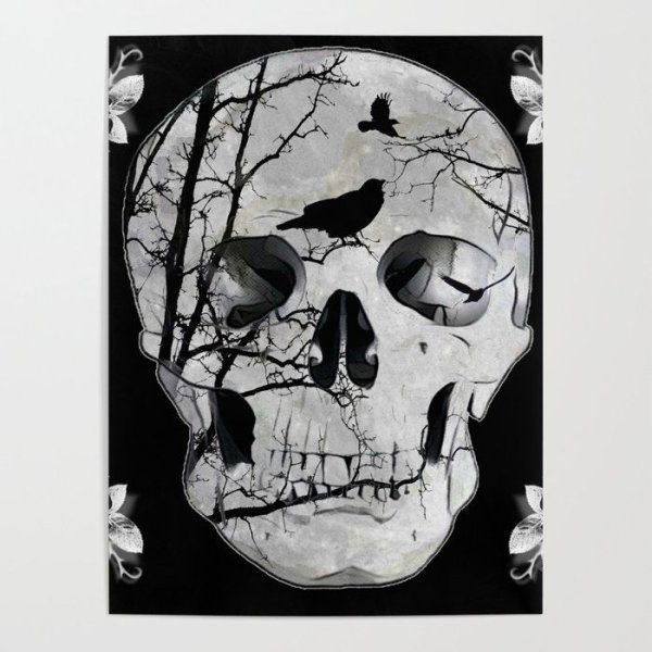 Постер черно белый ангел